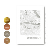 Stockholm map square. gold | A4