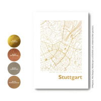 Stuttgart map square. gold | A4