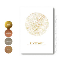 Stuttgart map circle. gold | A4