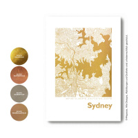 Sydney map square. gold | A4