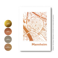 Mannheim map square. silver | A3