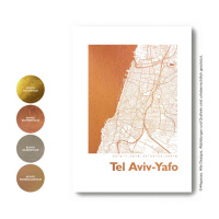 Tel Aviv map circle. gold | A4