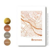 Bremen Karte Rund. silber | A3