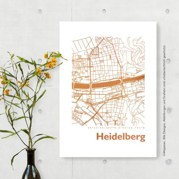 Heidelberg map circle. gold | A4