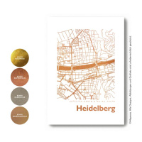 Heidelberg map circle. gold | A4