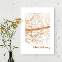 Heidelberg map circle. silver | A3