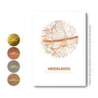 Heidelberg map square. gold | A4