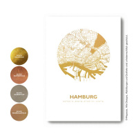 Hamburg map square. gold | A4