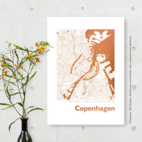 Kopenhagen Karte Rund. gold | A4