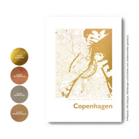 Copenhagen map circle. gold | A4