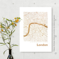 London 1 Karte Eckig. gold | A4