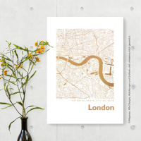 London 2 map square. silver | A3