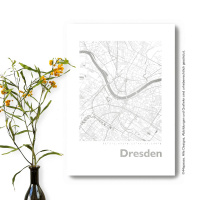 Dresden Karte Rund. gold | A4