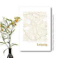 Leipzig Karte Rund. kupfer | A4