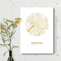 Münster map circle. gold | A4