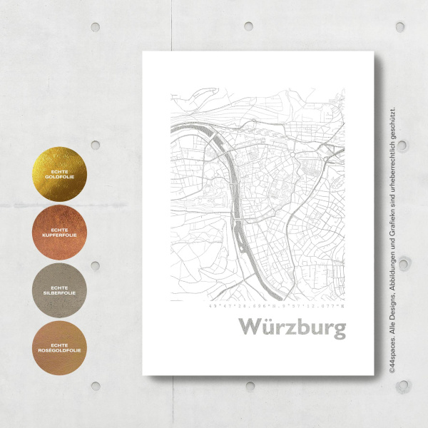 Würzburg Karte Eckig