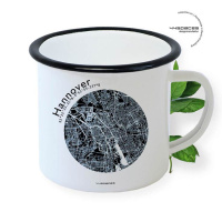 Hannover Map Retro-Tasse Map Emaille