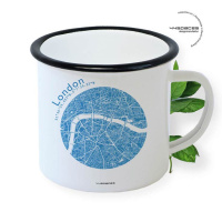 London Map Retro-Tasse Map Emaille
