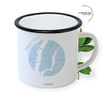 New York Map Retro-Tasse Map Emaille