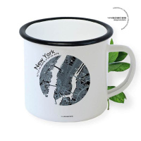 New York Map Retro-Tasse Map Emaille