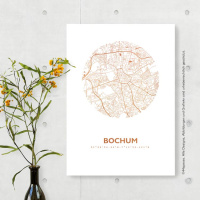 Bochum map circle. silver | A4