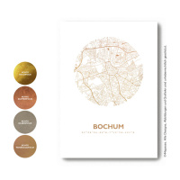 Bochum Karte Rund. silber | A4