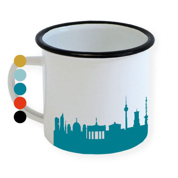 Berlin Enamel Mug. Skyline