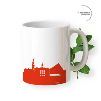 Amsterdam Skyline Mug. Red