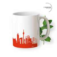 Düsseldorf Skyline Mug. Red