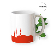 Hamburg Skyline Mug. Red