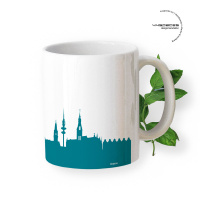 Hamburg Skyline Mug. Petrol