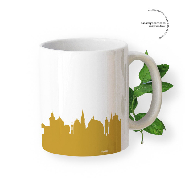 Aschaffenburg Skyline Mug. Golden