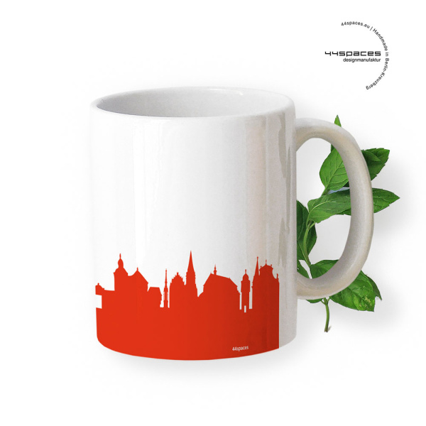 Aschaffenburg Skyline Mug. Red
