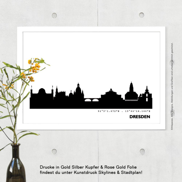Dresden Skyline Bild s/w