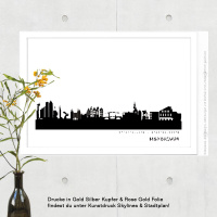 Hannover Skyline Print Black &amp; White