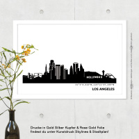 Los Angeles Skyline Print Black & White