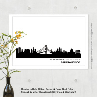 San Francisco Skyline Print Black & White