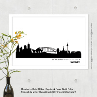 Sydney Skyline Print Black & White