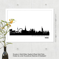 Wien Skyline Print Black & White