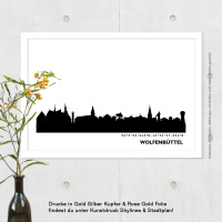 Wolfenbüttel Skyline Print Black & White