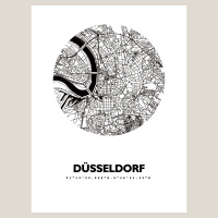 Düsseldorf Map Black & White