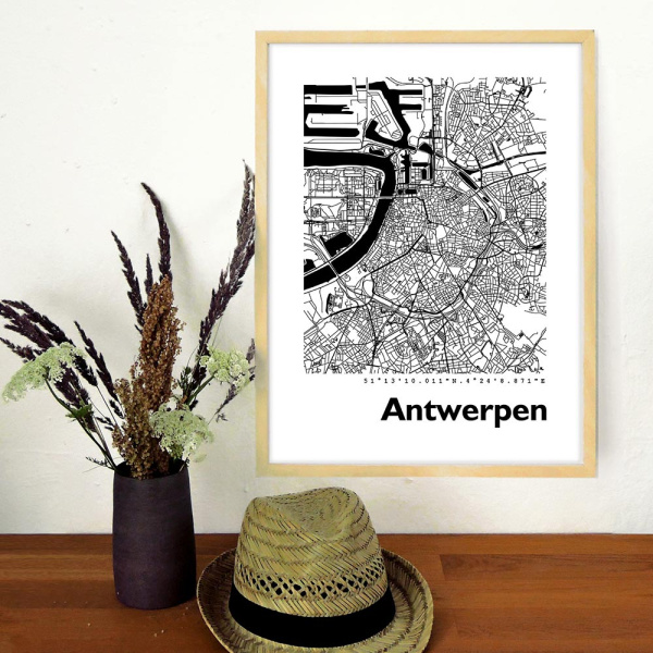 Antwerpen Stadtkarte Eckig & Rund