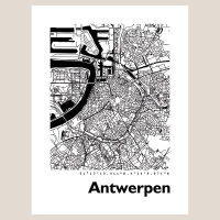 Antwerpen Map Black & White