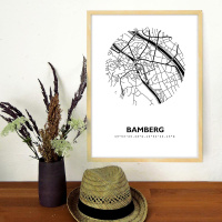 Bamberg Map Black & White