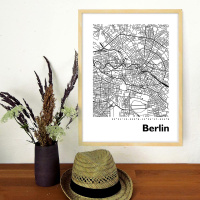 Berlin Map Black &amp; White