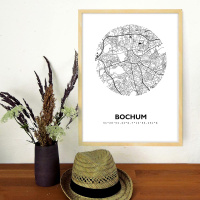Bochum Map Black & White