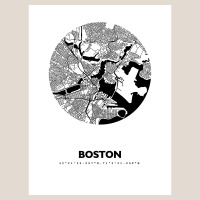Boston Map Black &amp; White