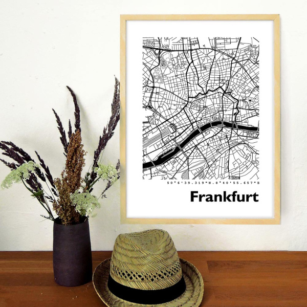 Frankfurt Map Black & White