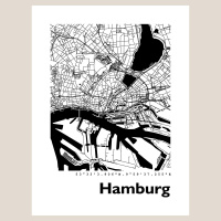 Hamburg Map Black & White