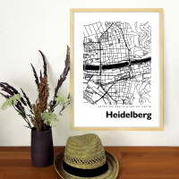 Heidelberg Map Black & White